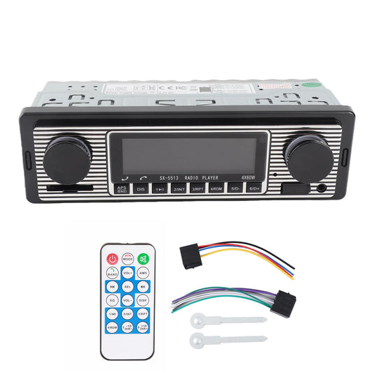 Auto radio Bluetooth klasisks auto stereo MP3 atskaņotājs ar USB/SD/AUX/FM, iebūvējama galviņas vienība (#1)
