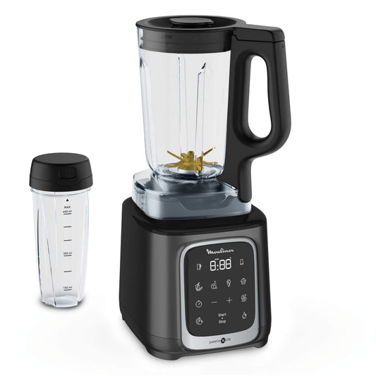 Moulinex InfinyMix LM91HD - 5 programs, 1.75L Tritan karafe, 1600W, 50 receptes smūtijiem, 600ml transporta pudele.