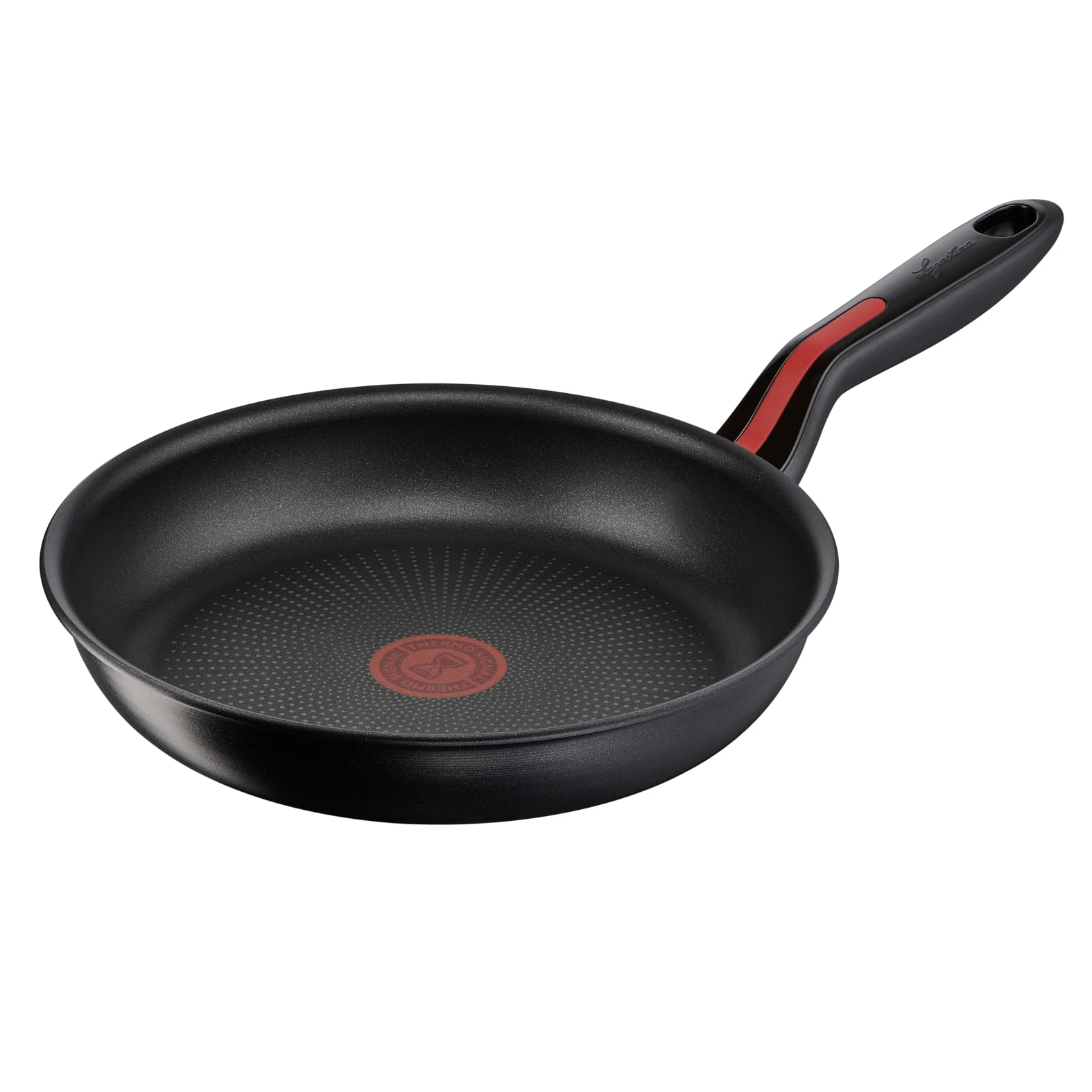 Lagostina Linea Rossa Ø 24 cm induction frying pan - scratch-resistant, stainless steel base, thermal cooking indicator, non-slip handle