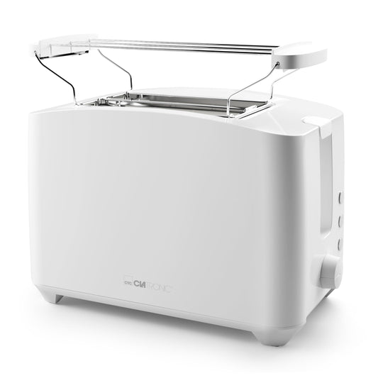 Clatronic® tosteris 2 tosta slotiņām | tosteris ar maizes uzkarsēšanas piederumu | tosteris 2 šķēlēm ar pacelšanas funkciju | tosteris ar atkausēšanas un uzsildīšanas funkciju | maizītēm un tostermaizēm | TA 3801 balts