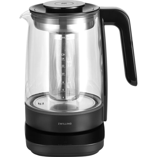 ZWILLING Tējkanna 1,7 l - 1850 W, melna, ātri uzsilda ūdeni, elegants dizains, droša lietošana.