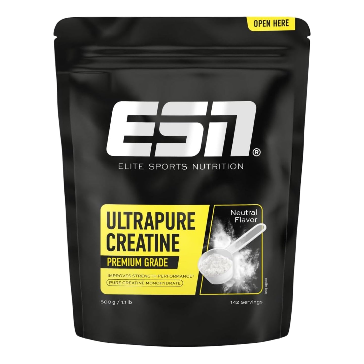 Kreatīns ESN Ultrapure Creatine Monohydrate – bez garšas un vegāns – 500 g