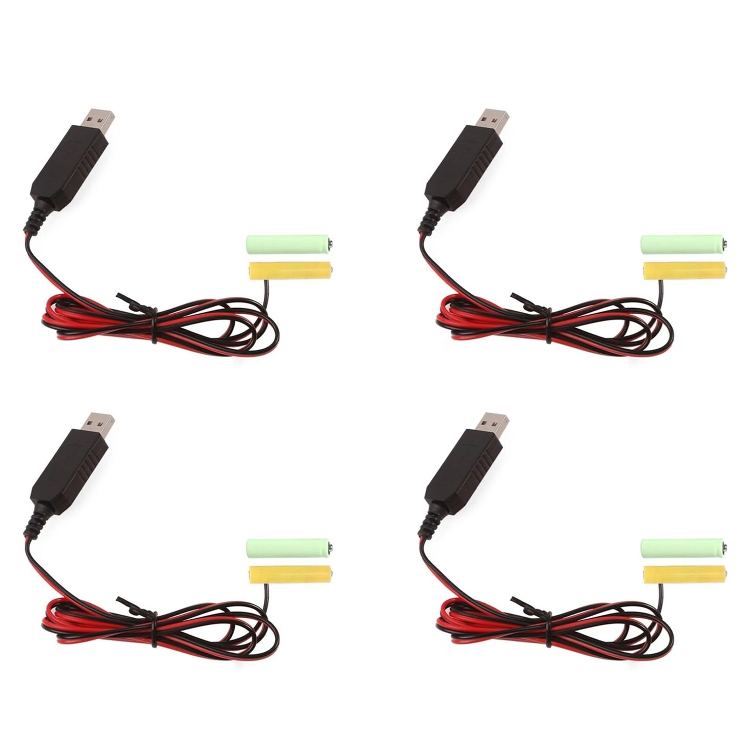 USB uz 3 V AAA baterijas aizvietotājs Tumintu 4X, dummy baterijas kabelis, 1 M