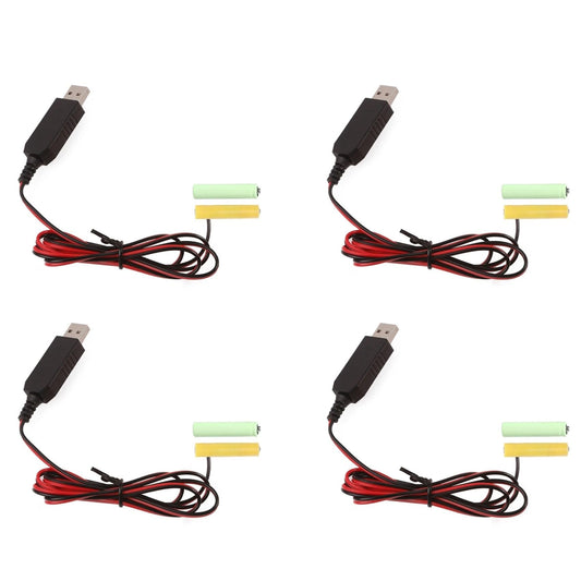 USB uz 3 V AAA baterijas aizvietotājs Tumintu 4X, dummy baterijas kabelis, 1 M