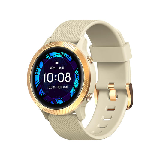 Blackview R8 - Unisex smartwatch with LCD touchscreen, heart rate monitor, 25 workout modes, stainless steel case, 10-day battery.