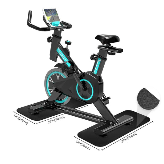 Trenažieru grīdas aizsargpaklājs Bibykivn, 6 mm, neslīdošs PVC paliktnis skrejceliņam un fitnesa aprīkojumam, 2 gab., 28×70 cm