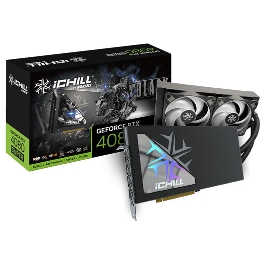 INNO3D GeForce RTX 4080 Super iChill Black - 16384 MB GDDR6X, high-performance graphics card for gaming and rendering.
