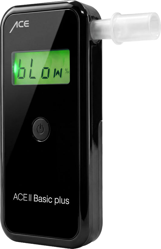 Alkotesteris ACE II Basic Plus, 99,0% mērījumu precizitāte pēc TU Wien datiem, policijas precizitātes alkohola / promiļu testers, tumši zils-melns