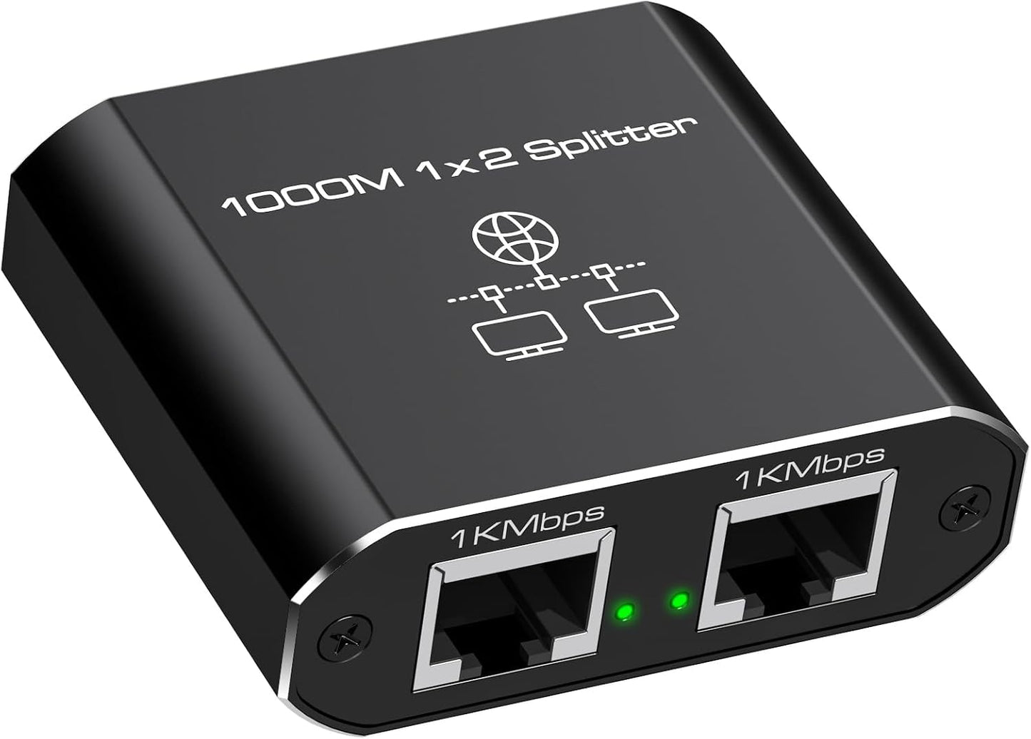 LAN sadalītājs 1 uz 2 VEDINDUST, 1000Mbps Ethernet sadalītājs ar Type-C barošanas kabeli