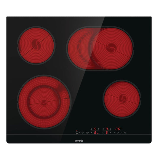 Gorenje ECT 643 BSC elektriskā plīts / 60 cm / divu riņķu zona / cepšanas zona / TouchControl / taimeris / bez rāmja, bez tilta zonas