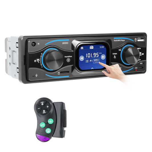 Avylet automašīnas stereo 7 LED krāsas, Bluetooth 5.0, brīvroku sistēma, 4 x 60 W, FM radio, USB/AUX, MP3/WMA/WAV/SD, bezvadu tālvadības pults