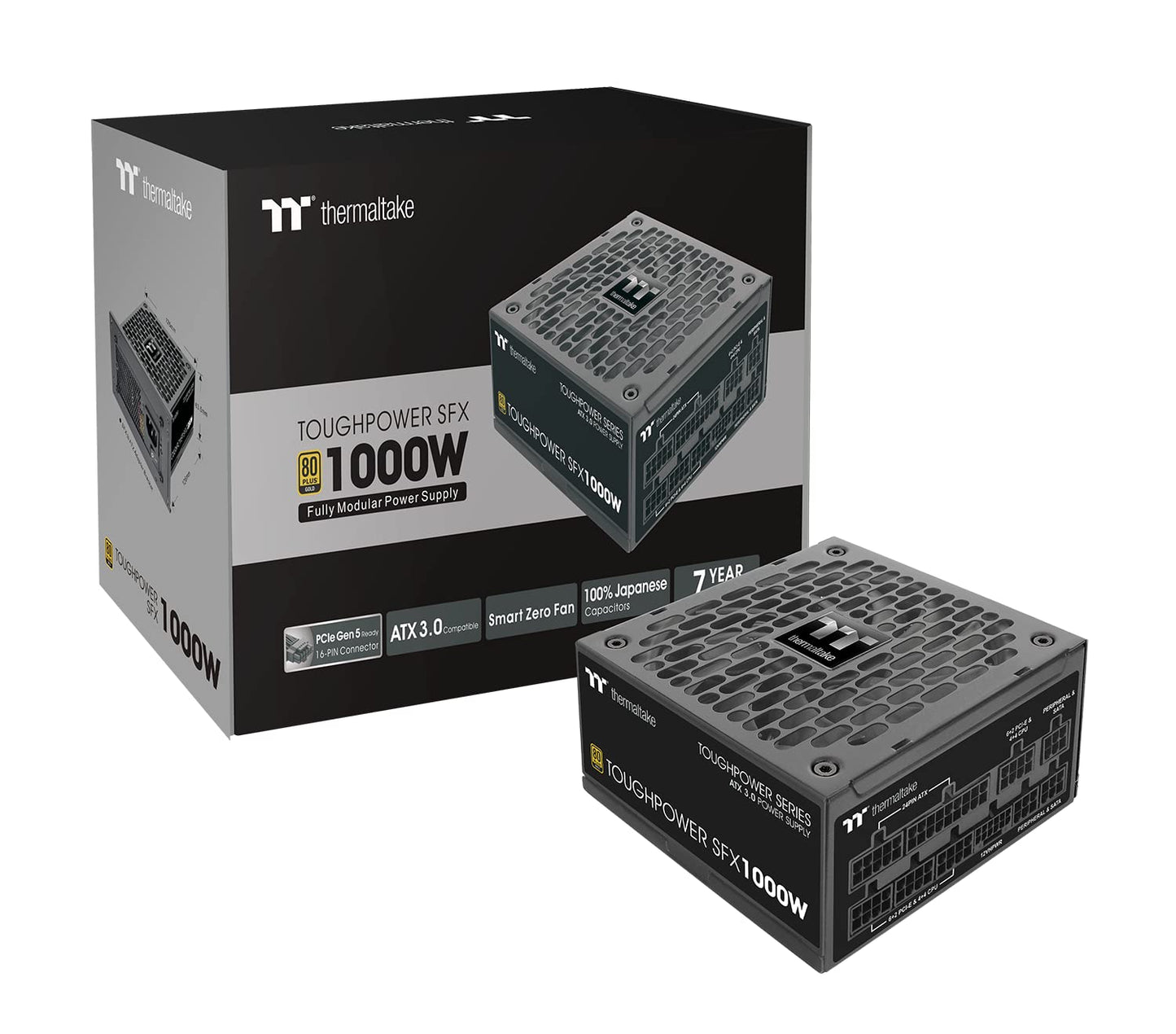 Thermaltake Toughpower SFX 1000W - Fully modular, 80Plus Gold certified power supply for efficient performance.