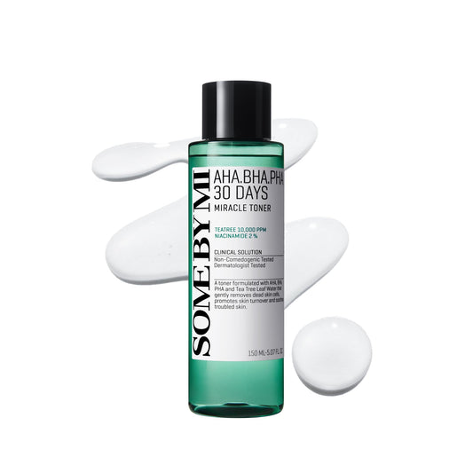 SOME BY MI AHA BHA PHA 30 Days Miracle Toner – 150ml – pīlinga sejas toniks ar salicilskābi, poru kopšanai un taukainības kontrolei, 2% niacinamīds, korejiešu ādas kopšana