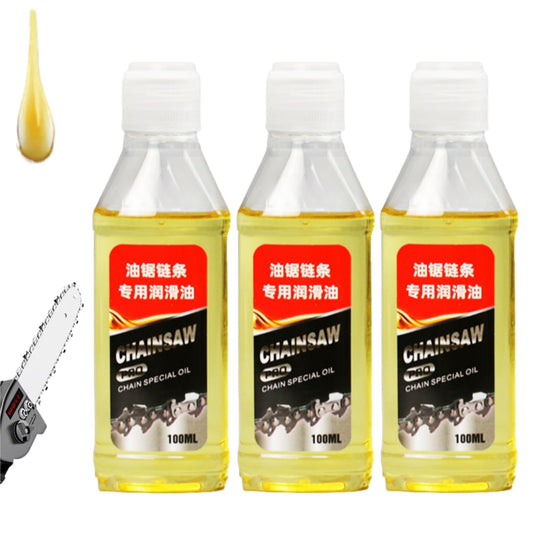 Motorzāģa eļļa 3 Stück 100ml, ķēžu eļļa, smērviela motorzāģiem, elektriskajiem ķēdes zāģiem, pret rūsu