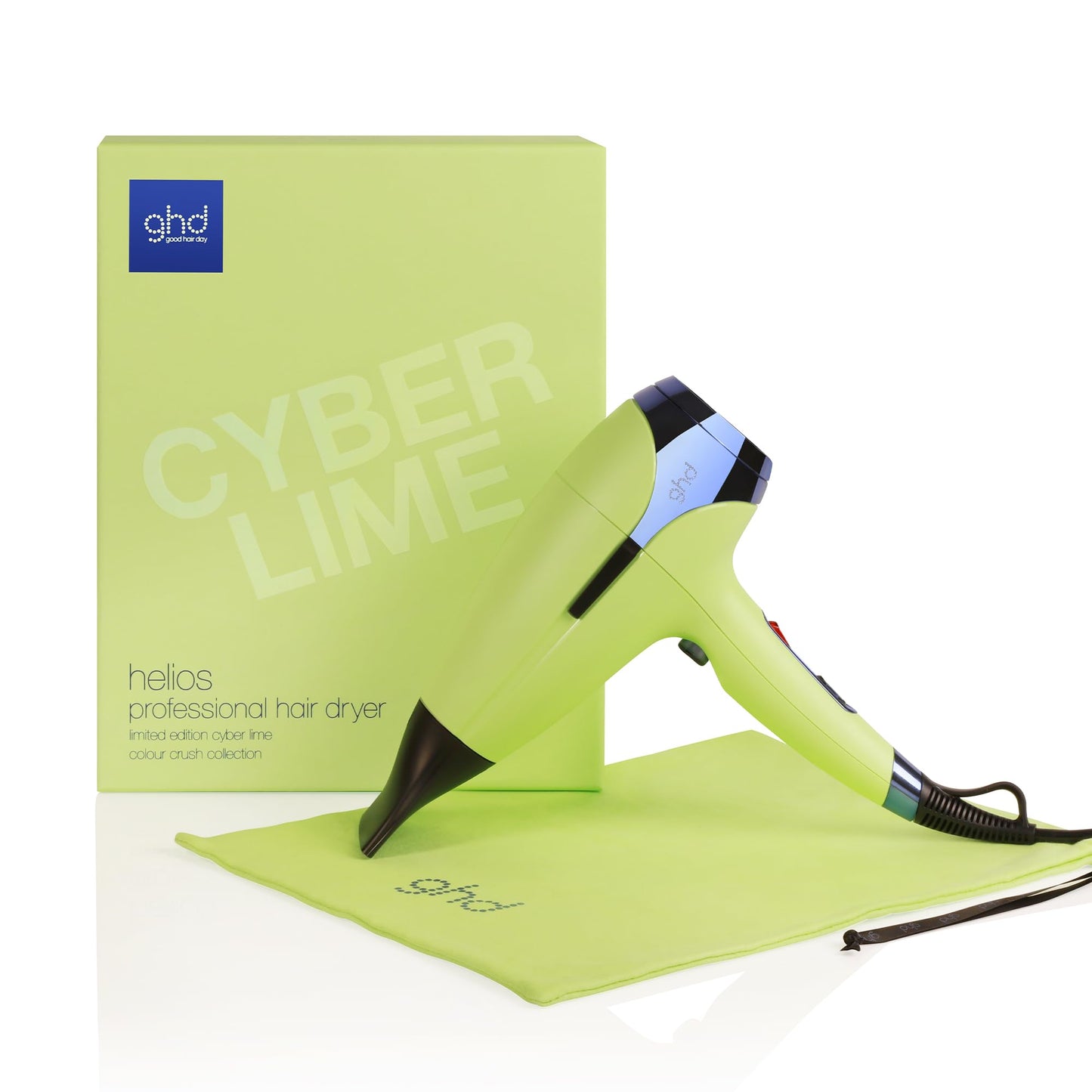 ghd helios matu fēns Cyber Lime – kolekcija Colour Crush