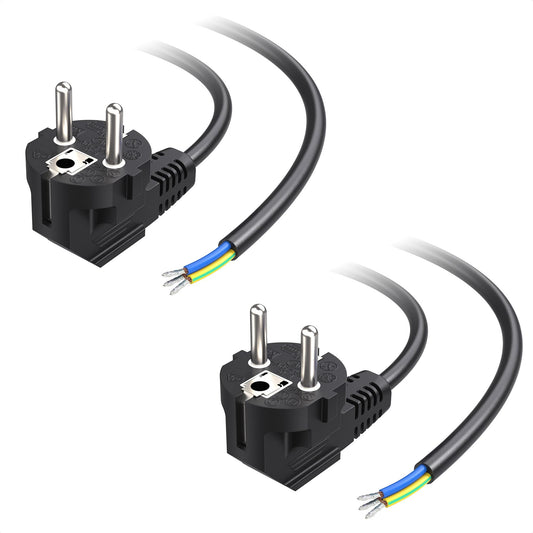 Strāvas kabelis ar spraudni Cable Matters 2 gab. 90° leņķis, 3m, melns