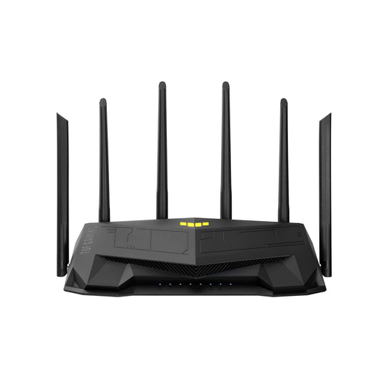 ASUS TUF Gaming AX6000 AiMesh divu joslu WLAN kombinējamais maršrutētājs (tethering kā 4G un 5G maršrutētāja aizvietotājs, WiFi 6, veltīts spēļu ports, divi 2.5G porti, portu pāradresācija, AiProtection Pro)