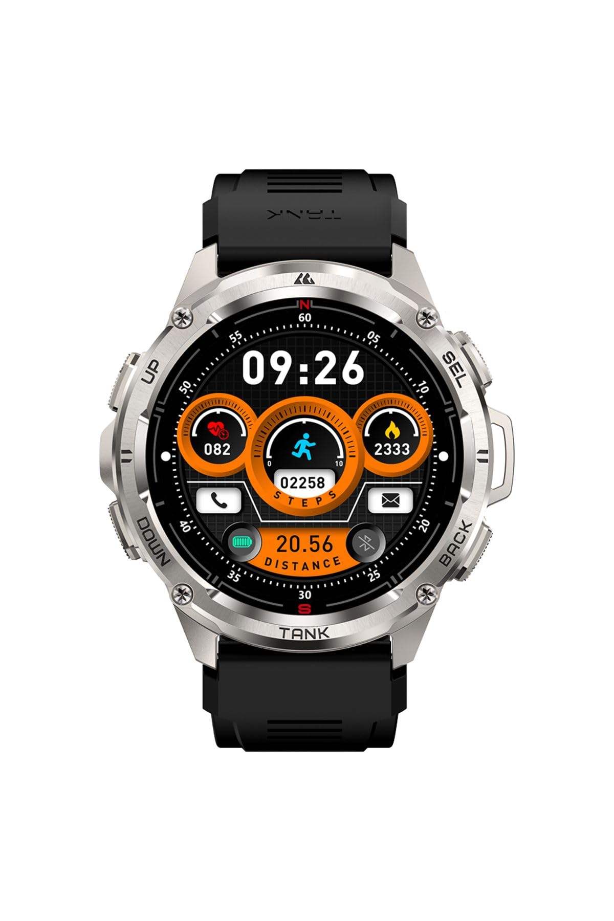 KOSPET T3 Ultra - 1.4" AMOLED, GPS, waterproof smartwatch in silver.
