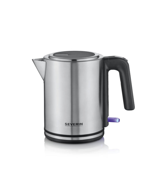 SEVERIN ūdens vārītājs 1L - elektrisks, ūdens līmeņa indikators, kaļķu filtrs, 2.400 W, sudraba-melns, 100% BPA brīvs