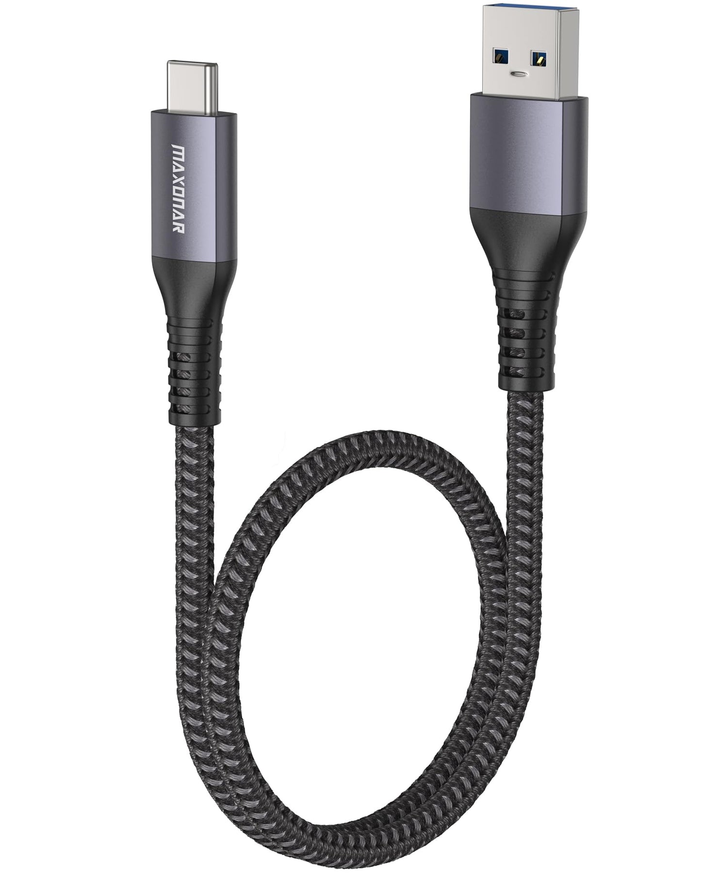 USB C kabelis īss 0,5m Maxonar – 10Gbps USB 3.2 Gen 2 datu kabelis Type C uz A