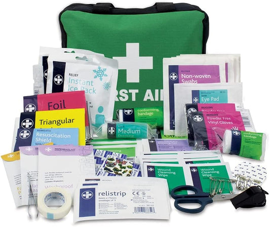 Pirmās palīdzības aptieciņa Lewis-Plast Reliance Medical, soma, 160 detaļas, drošības piederumi ceļojumiem, auto, mājām, kempingam, darbam, pārgājieniem, atvaļinājumam, vidēja izmēra