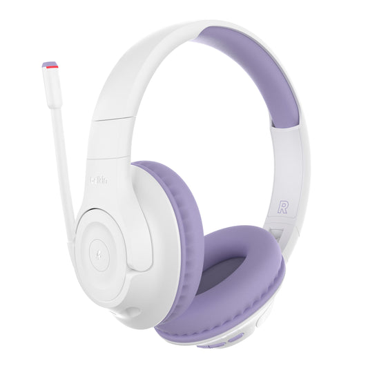 Belkin SoundForm Inspire - bezvadu over-ear austiņas bērniem, iebūvēts mikrofons, saderīgas ar iPhone un Galaxy.