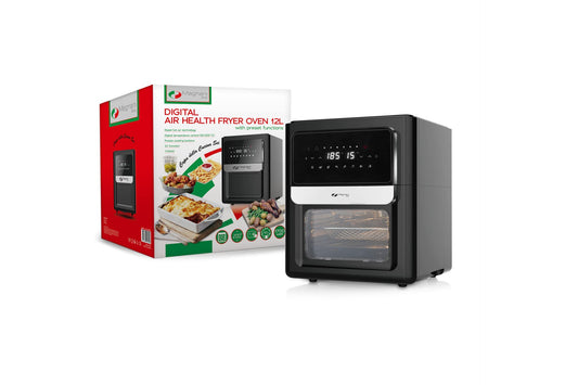 MAGNANI 3-in-1 Hot Air Fryer - 12L capacity, 13 programs, timer, 50-200°C, 1700W power.