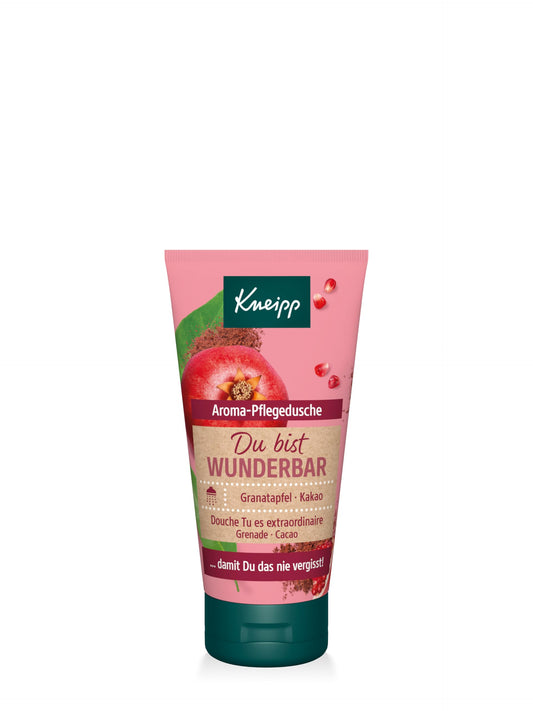 Dušas želeja Kneipp Aroma-Pflegedusche Du bist wunderbar, ar granātābola un kakao vērtīgajiem ekstraktiem, ceļojuma izmērs, 50ml