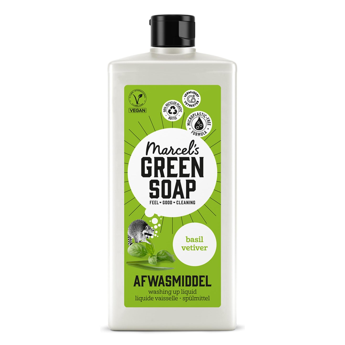 Trauku mazgāšanas līdzeklis Marcel's Green Soap Basilikum & Vetiver, mikroplastmasas nesaturoša formula, vegāns, 500 ml