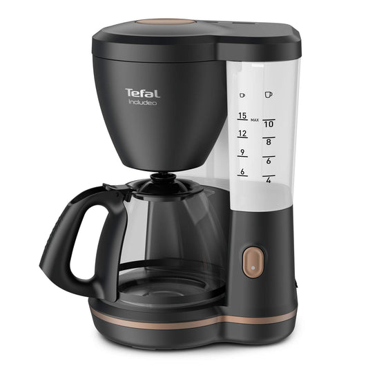 Tefal Filtra kafijas automāts - 1,25 l, 10-15 tases, viegli lietojams, piemērots labročiem un kreiļiem, CM533811