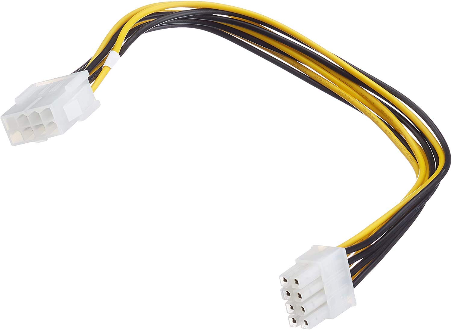 PremiumCord 8 Pin Power Extension Cable - 0.28m Length, Plug to Socket, Durable and Reliable Connection