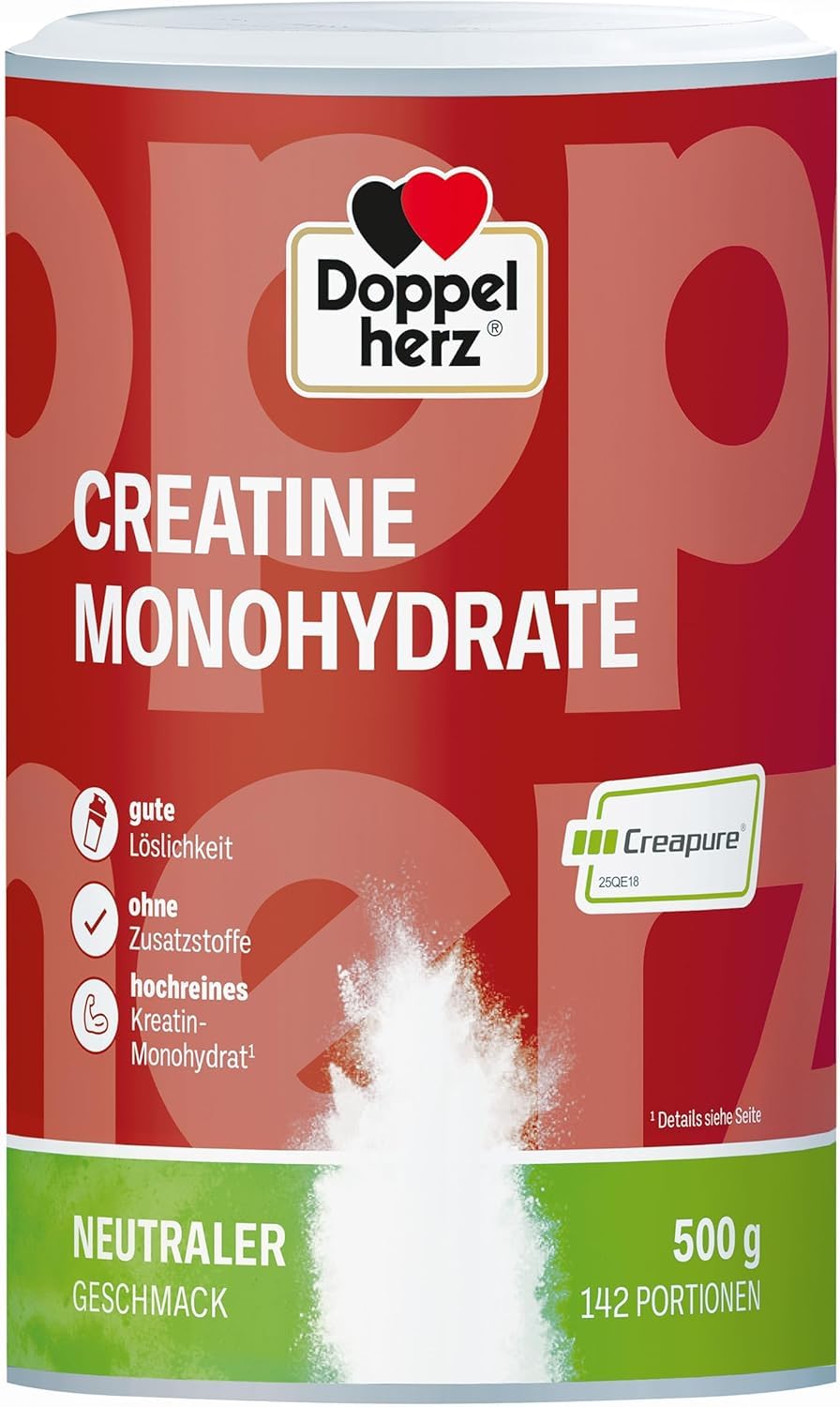 Doppelherz CREATINE MONOHYDRATE – augstas tīrības kreatīns ar Creapure® kvalitāti 500 g