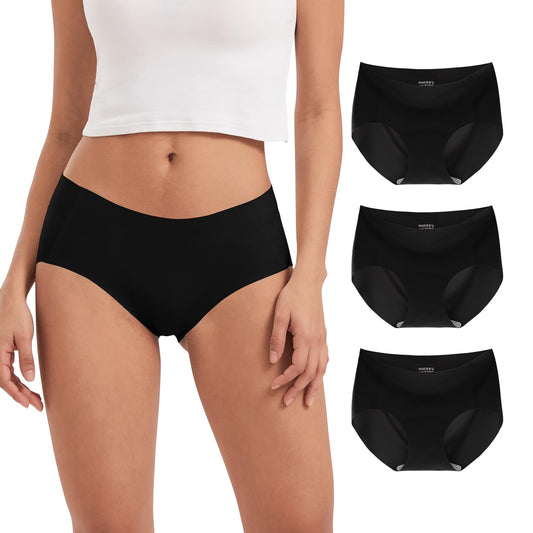 Sieviešu bezšuvju apakšbikses INNERSY no mikrošķiedras, L, melnas, pamata modelis