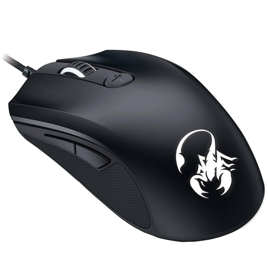 Genius Scorpion M6-600 - USB optical mouse, 5000 DPI, ergonomic design, black color, ideal for gaming and productivity.