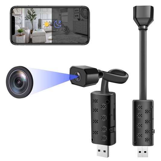 Yadayuki kamera WiFi, mini WiFi kamera ar kustību atpazīšanu, USB maza kamera mājas/ biroja drošības uzraudzībai (BY-11)