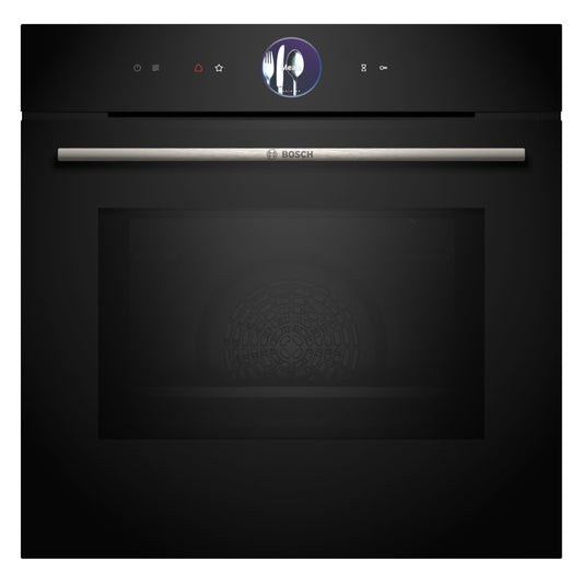 Bosch HMG776NB1 iebūvējamā cepeškrāsns ar mikroviļņu funkciju, 60 x 60 cm, melna, Serie 8, pirolīze, Air Fry