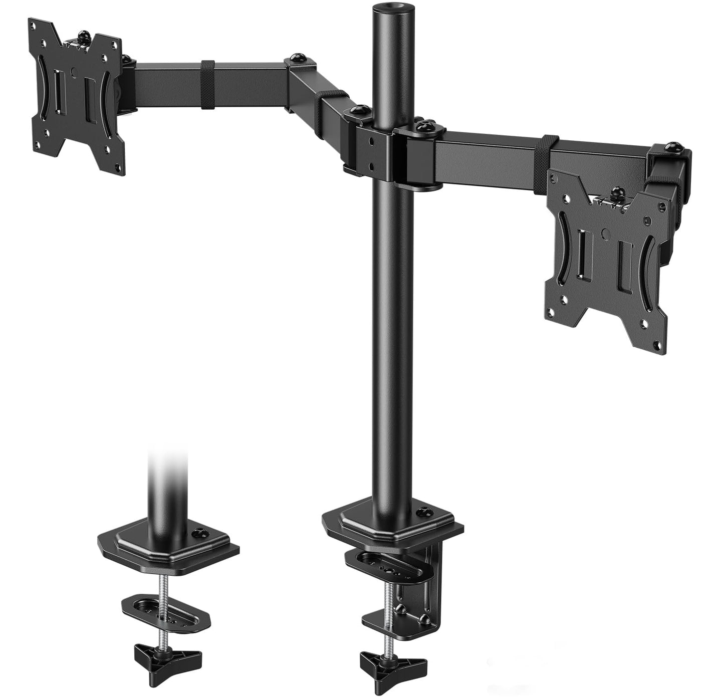HUANUO monitora stiprinājums 2 monitoriem 13-30 Zoll ekrāniem, Gaming monitoru turētājs 2 monitoriem, augstumā regulējams, ekrāna turētājs ar slīpumu un pagriezienu, 10 kg uz sviru, VESA 75/100