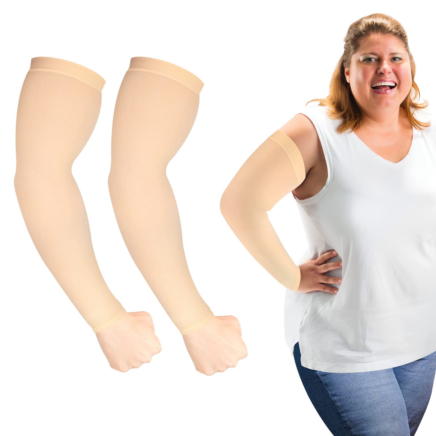 UV aizsargājošas roku piedurknes ioutdoor Plus Size, lielāka izmēra (dzeltenas, 1 pāris)