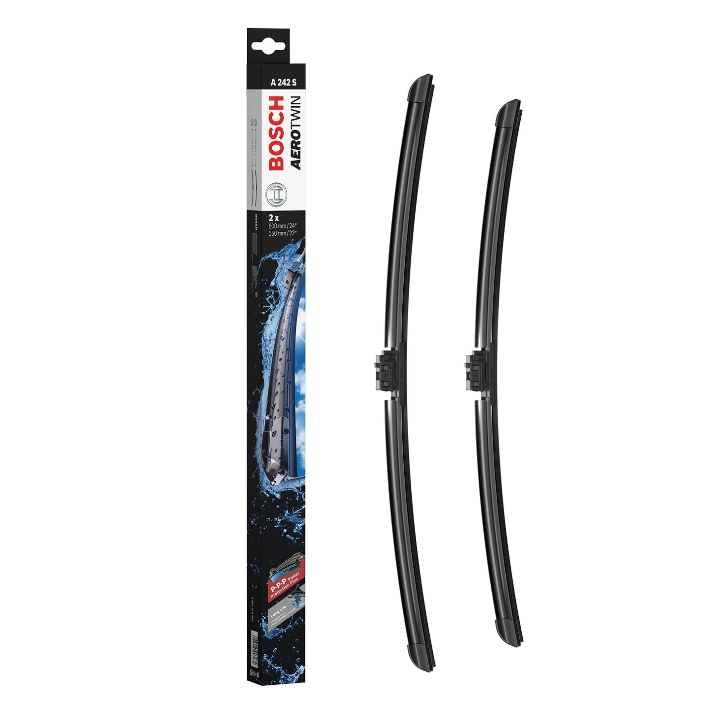 Bosch vējstikla tīrītāju slotiņas Aerotwin A242S, garums: 600mm/550mm – komplekts