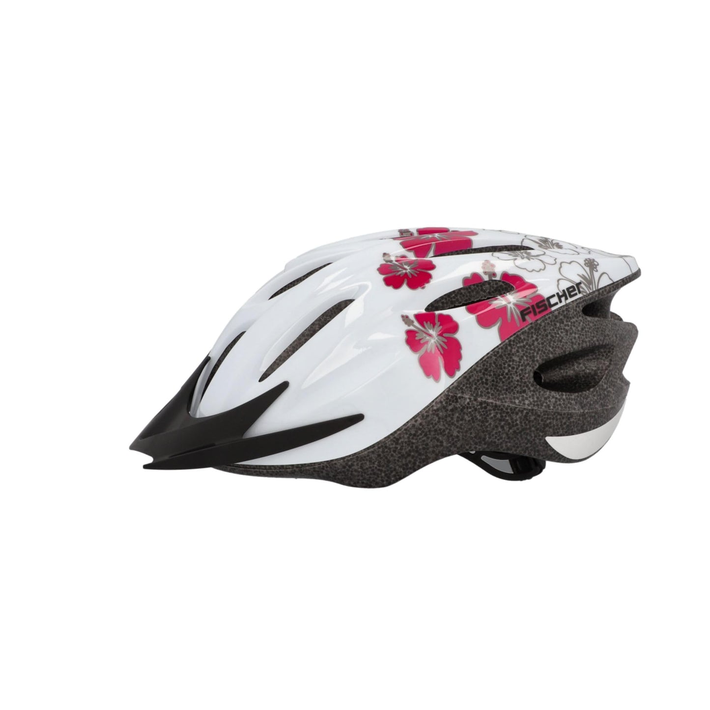 FISCHER pieaugušo velosipēda ķivere Hawaii, pilsētas ķivere, S/M 54-59 cm, balta rozā