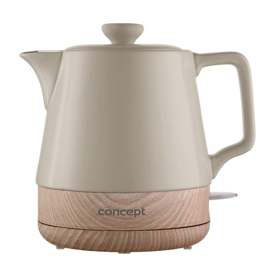 KONCEPTS Keramikas tējkanna RK0061 - 1L, kafijas brūna, eleganta dizaina, izturīga keramikas konstrukcija