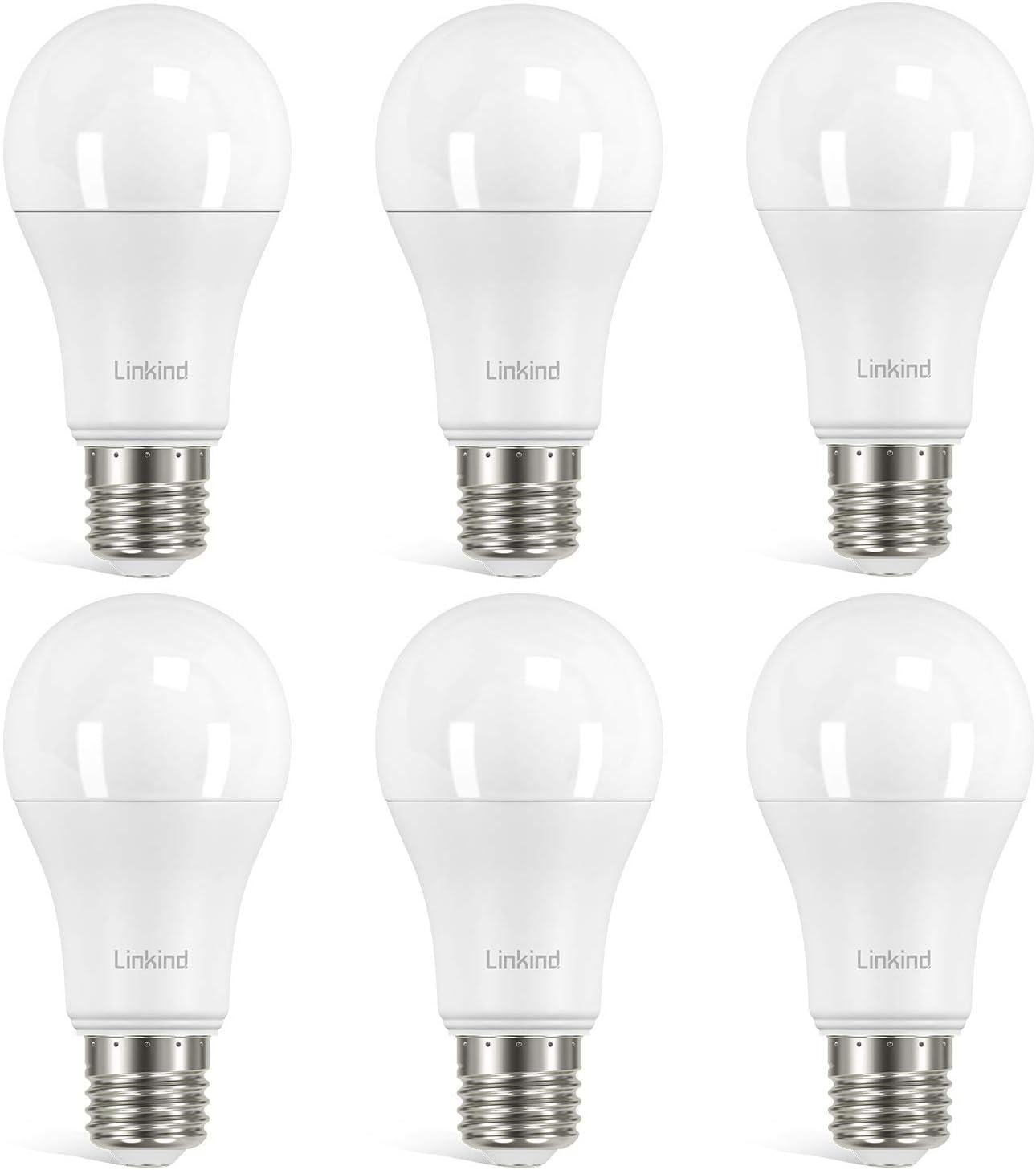 Linkind 13.5W super spilgta E27 LED spuldze, aizstāj 100 Watt, 5000K dienasgaismas balta A60 LED spuldze 1560LM, 220° gaismas leņķis, nedimmējama, 6 gab.