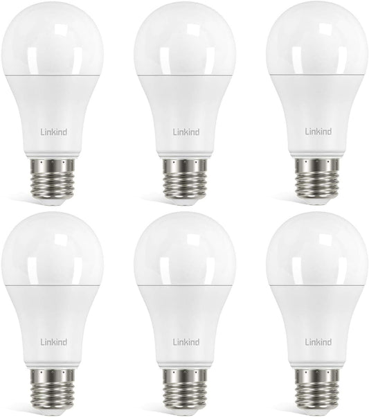 Linkind 13.5W super spilgta E27 LED spuldze, aizstāj 100 Watt, 5000K dienasgaismas balta A60 LED spuldze 1560LM, 220° gaismas leņķis, nedimmējama, 6 gab.