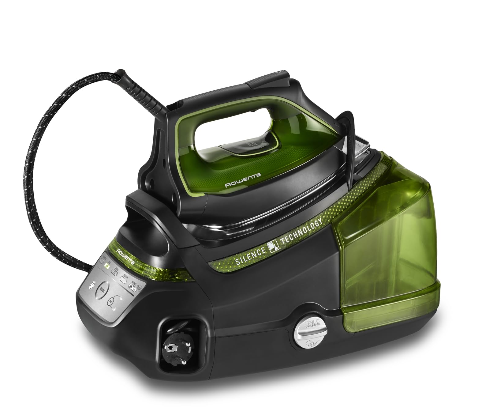 Rowenta DG9246F0 STEAM STATION PRO - augsta spiediena tvaika gludināšanas stacija, plastmasa, nerūsējošais tērauds, melna/tumši zaļa