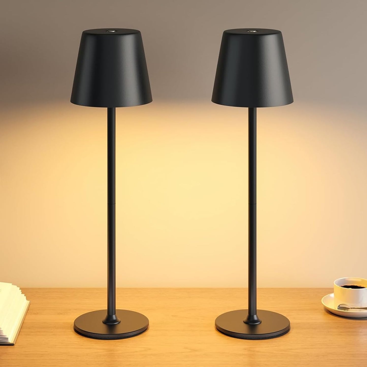 UPXNBOR LED galda lampa bezvadu 2 gab., metāla galda lampa āra un iekštelpām