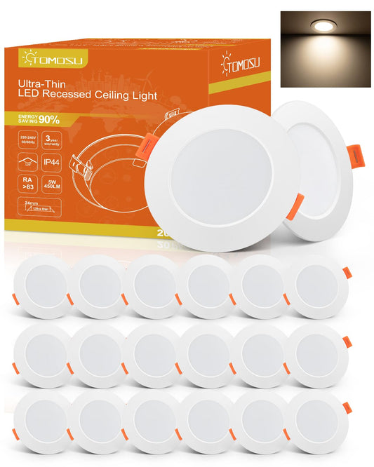 LED iebūvējamie gaismekļi Tomosu 20er 230V 5W, 75-90mm atvere, neitrāli balta 4000K
