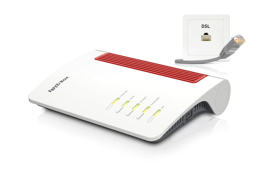 FRITZ!Box 7690 (Wi-Fi 7 DSL maršrutētājs ar 5.760 MBit/s (5GHz) un 1.376 MBit/s (2,4 GHz), līdz 300 MBit/s ar VDSL-Supervectoring un ADSL2+, WLAN Mesh, DECT bāze, vācu valodas versija)