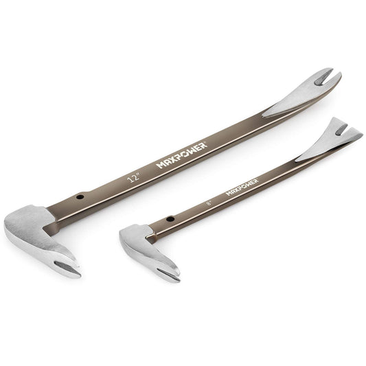 MAXPOWER laužnis komplekts, kalts oglekļa tērauda lauznis, stieņa kalts, naglu lauznis, lauznis, 2 gab. naglu izvilcēji 210mm un 300mm