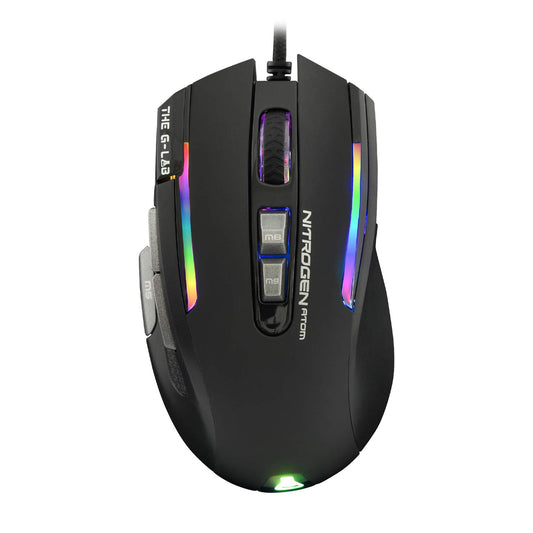 THE G-LAB Kult Nitrogen Atom - 4800 DPI optical sensor, RGB, 9 programmable buttons, ultra-light, ideal for MOBA/FPS, PC/PS4/Xbox One