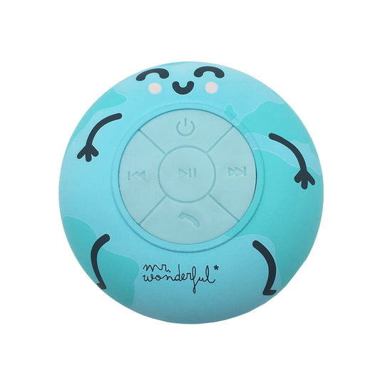 WONDEE Mr. Wonderful Bluetooth dušas skaļrunis ar piesūcekni, ūdensizturīgs pēc IPX4, skaļrunis dušai un baseinam ar jaudīgu 360° stereo skaņu un Bluetooth 5.0, oriģināls dizains